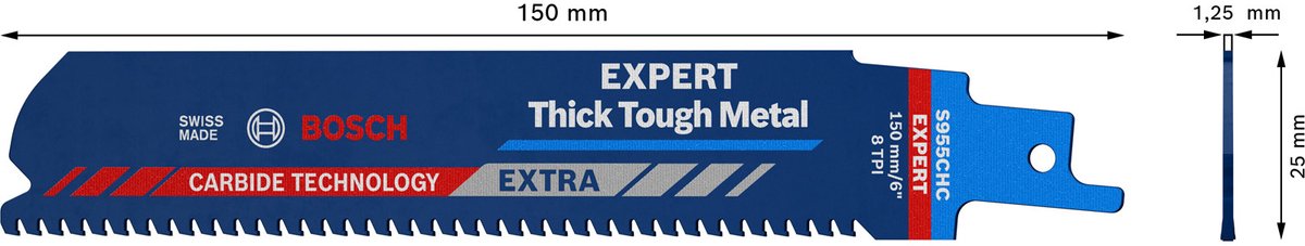 Bosch 2608900365 expert reciprozaagblad s955chc thick tough metal