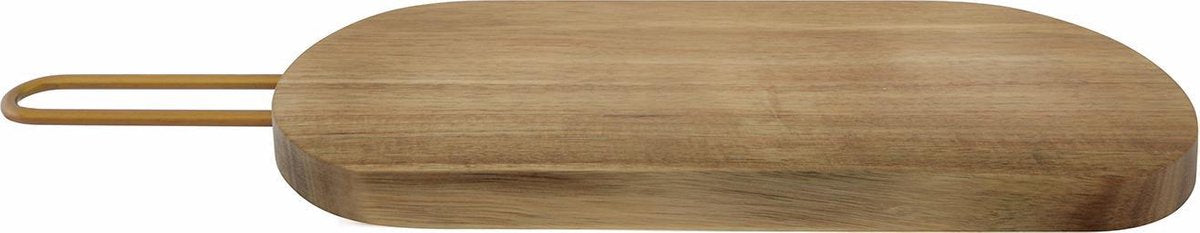 Tabla de cortar Point-virgule - tabla para servir de madera de acacia con mango de cobre - 40x12x2cm