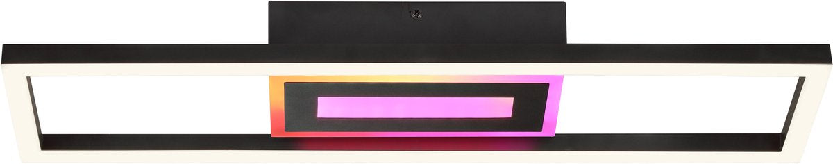 Brilliant besson - lampada da soffitto - led 20w - cct - 3000k-6500k - dimmerabile - icrgb - telecomando - nero