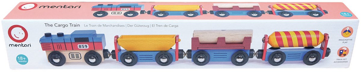 Set trenino Mentari - treno merci - 36x3,5x5,5 cm - con pezzi smontabili - 18 mesi
