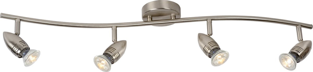 Lucide caro-led - plafondspot (plafondlamp) - led - gu10 - 4x5w 2700k - mat chroom