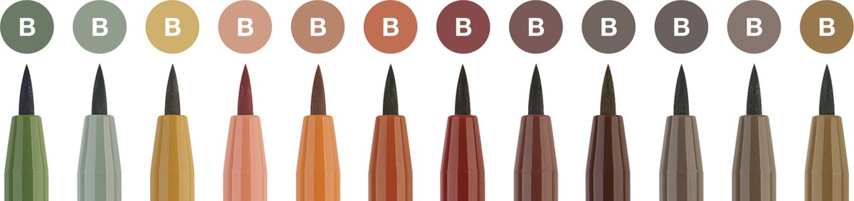 Faber-castell tekenstift - pitt artist pen - earth - 12 stuks - fc-267422