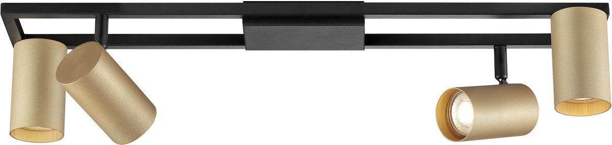 Brilliant salor - lampada da soffitto - gu10 4x5w - 350lm - 3000k - dimmerabile - oro nero