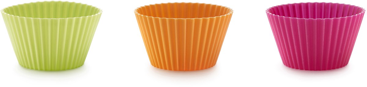 Lékué bakvorm muffins ø 10 cm - set van 6 - siliconen - mixed