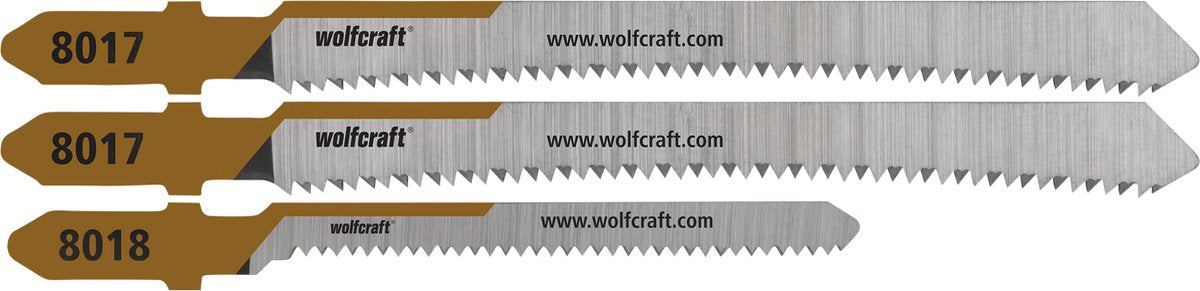 Wolfcraft - lame per seghetto alternativo per mobili - 3 pezzi - per tagli diritti e curvi su legno impiallacciato, taglio fine, taglio a specchio - 2391000