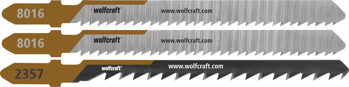 Wolfcraft - lame per seghetto alternativo per decking - 3 pezzi - per tagli fini diritti e curvi in decking, legno duro WPC - 2357000