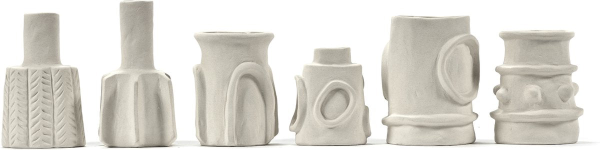 Serax set 6 vasi molly beige terracotta ø 6,5x11cm marie michielssen