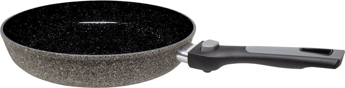 Eurotrail sartén piedra ø 24 cm - sartén - cocina saludable - mango extraíble - revestimiento cerámico antiadherente - ahorra espacio