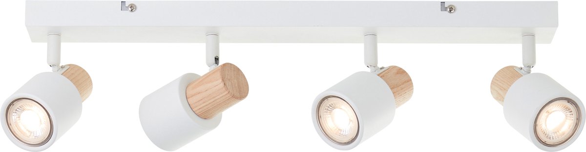 Brilliant pini - plafondspotbalk - gu10 max 4x10w - wit hout