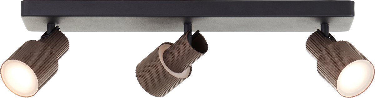 Brilliant cadice - faretto da soffitto - gu10 3x5w - 3000k - nero rame