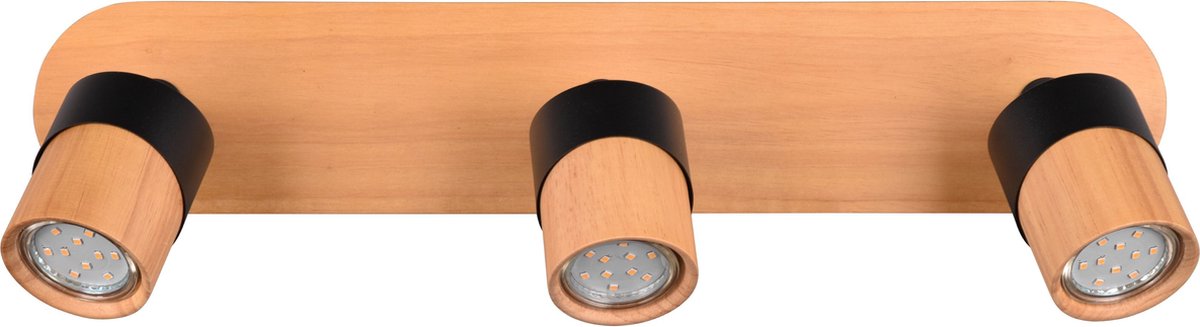 Trio aruni - spot - color madera con negro - excl. 3x gu10 4.5w