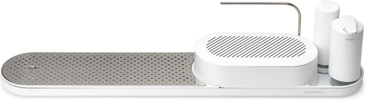 Brabantia sinkstyle gootsteen organizer en zeepdispenser set - large - mineral fresh white