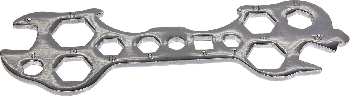 Dresco llave multifuncional 7-17mm acero plata