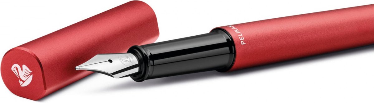 Pelikan ineo - penna stilografica - rosso fuoco - rosso - in custodia di metallo