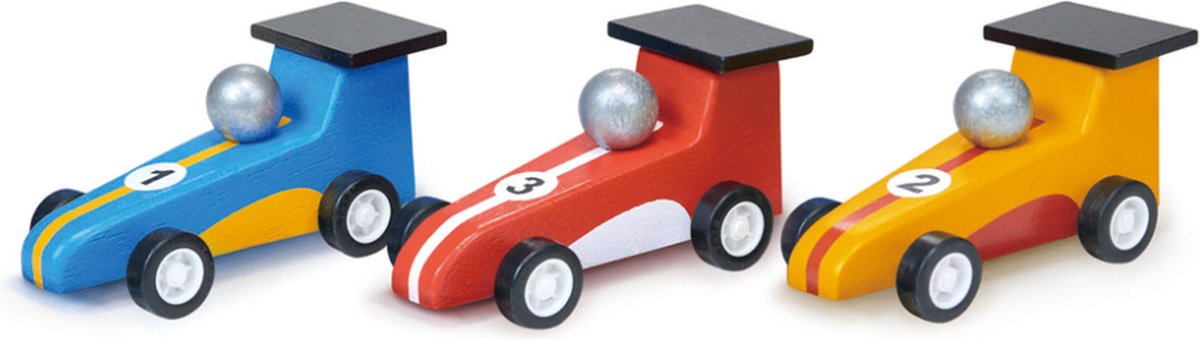 Veicoli Mentari - auto da corsa pull back - 9x4,2x4,1cm - 3 pezzi - 3 anni