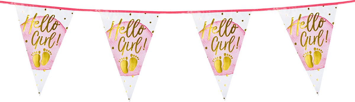 Boland - folievlaggenlijn 'hello girl!' - geen thema - babyshower