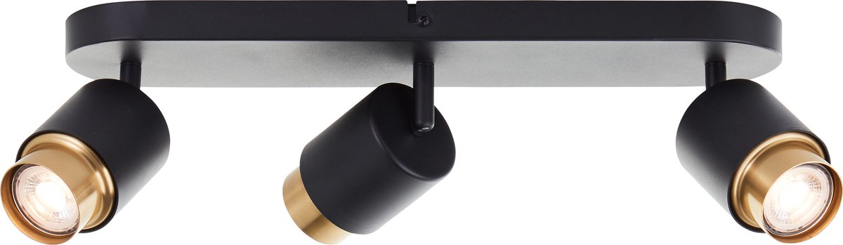 Brilliant covelo - faretto da soffitto - gu10 3x5w - 3000k - oro nero