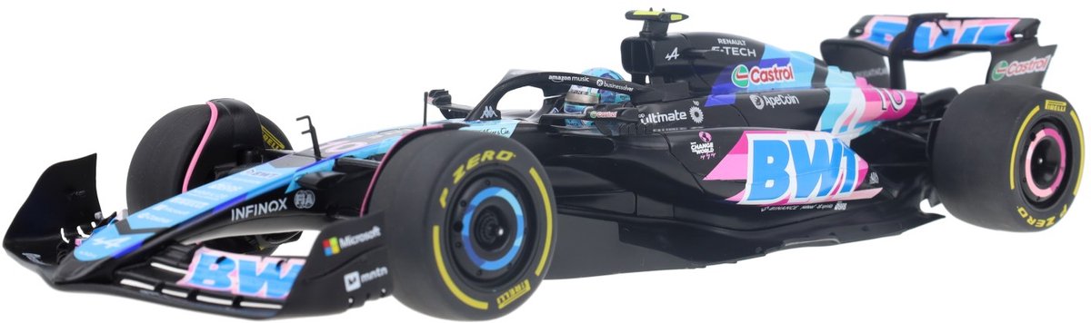 Nessuna marca auto Alpine A524 Solido modello auto 1:18 2024 Pierre Gasly BWT Alpine F1 Team S1814002 Monaco GP