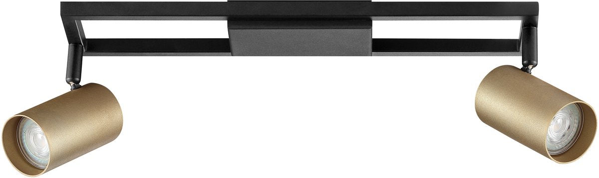 Brilliant salor - lampada da soffitto - gu10 2x5w - 350lm - 3000k - dimmerabile - oro nero