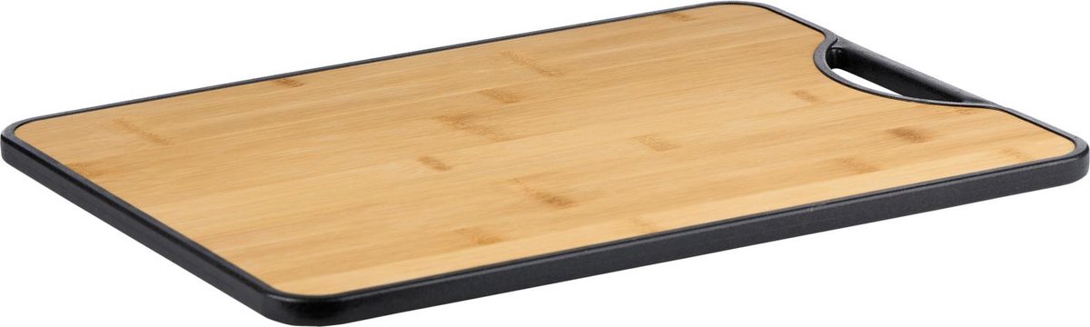 Alpina tabla de cortar de doble cara de bambú y plástico - tabla de cortar 38 x 28 cm - tabla para bebidas y tapas - tabla para quesos y tabla para servir para cocina