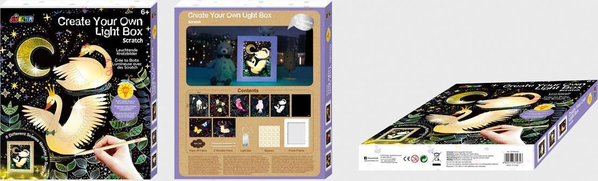 Scratch art Avenir - scatola luminosa - con striscia luminosa a LED - 6 anni