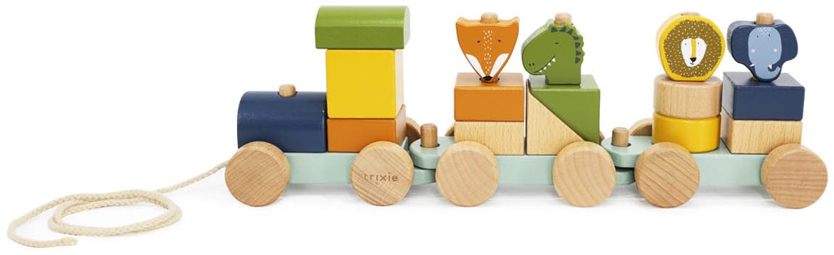 Tren de animales de madera Trixie – 18m+ – Madera FSC - bonito como regalo de cumpleaños