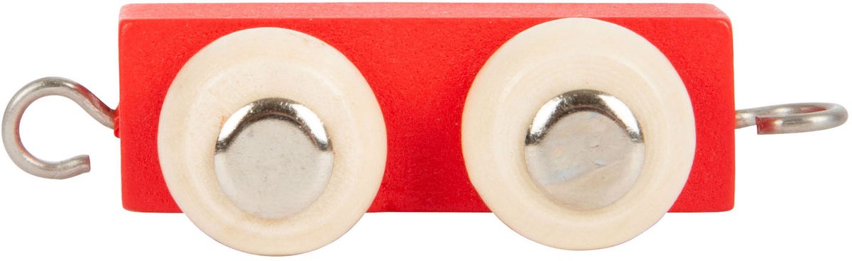Remolque de fuente de madera de pie pequeño rojo