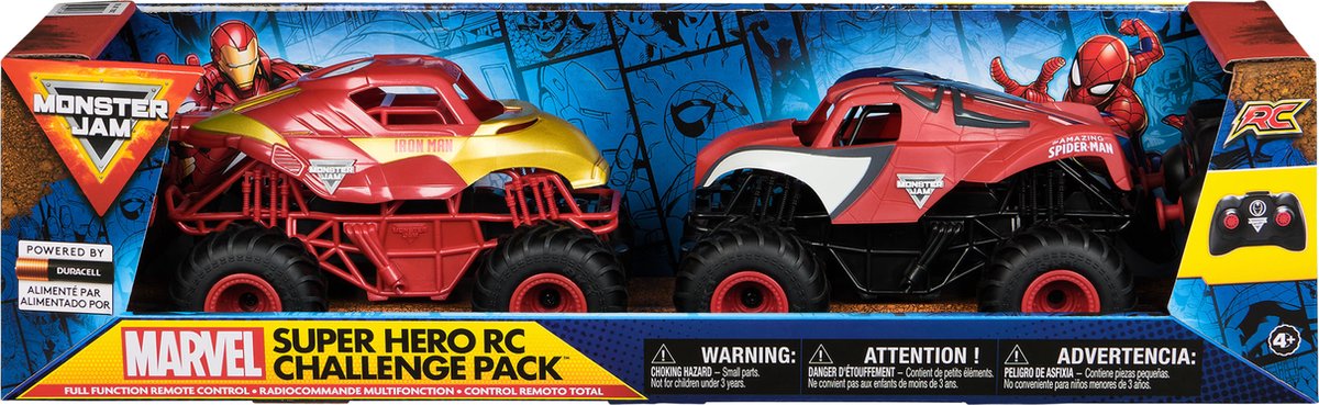 Monster Jam RC Marvel - Iron Man e Amazing Spider-Man - 2 camion Monster Jam telecomandati - scala 1:24