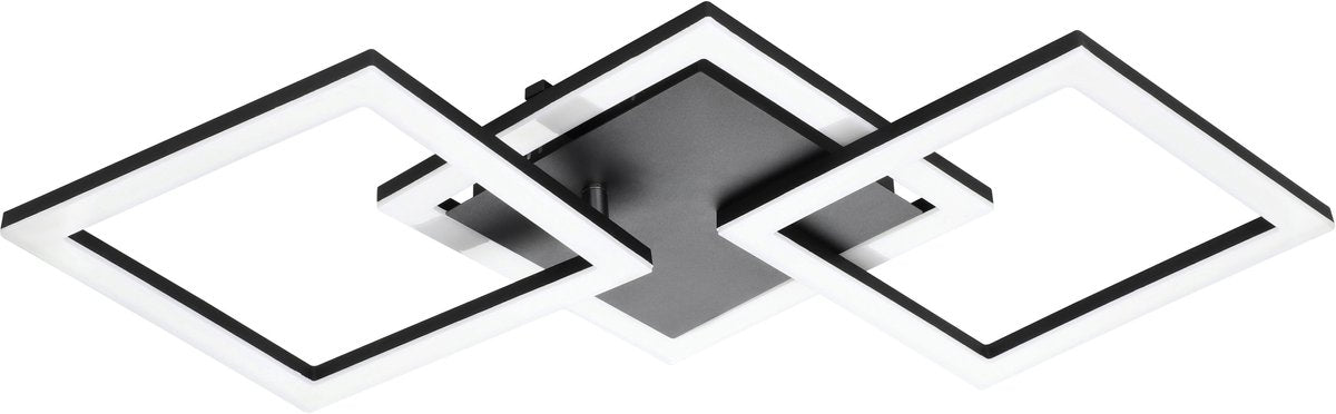 Eglo connect.z paranday-z smart plafondlamp - 65 cm - zwart wit - instelbaar wit licht - dimbaar - zigbee