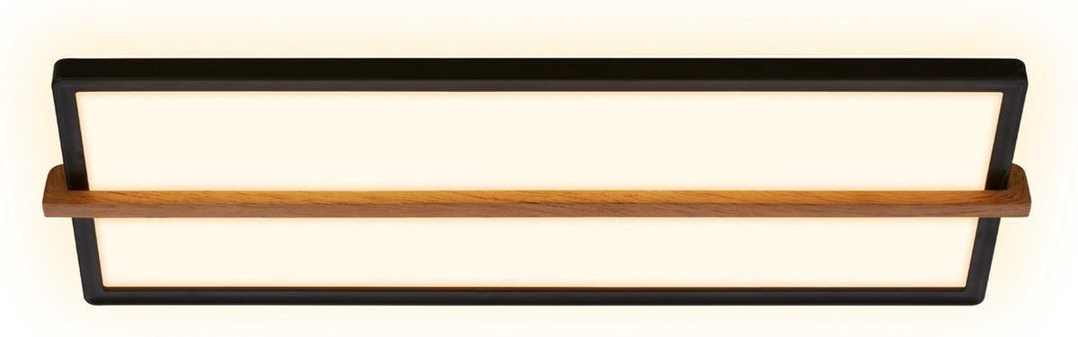 Briloner remsa - Lampada da soffitto a LED - lampada da soffitto a luce indiretta - luce bianca calda - 20 x 60,5 x 4,5 cm - legno nero