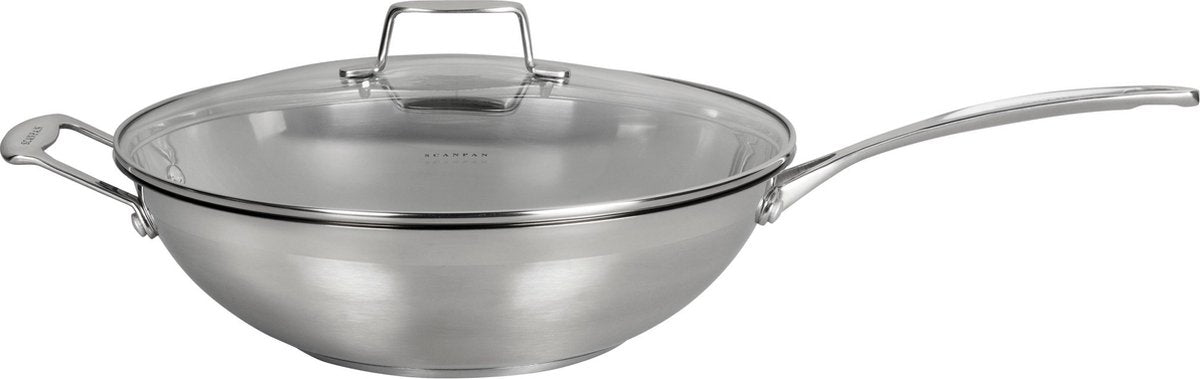 Scanpan impact wok met deksel 32 cm - rvs, pfas-vrij