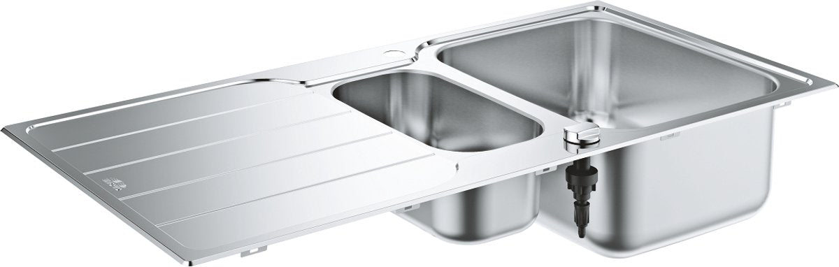 Grohe k500 roestvrijstalen spoelbak met korfplug