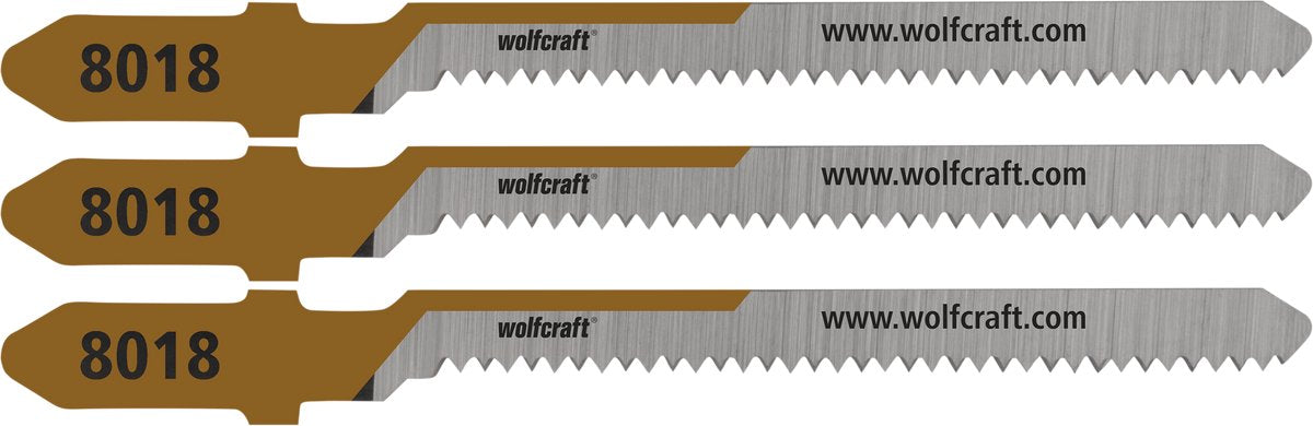 Wolfcraft - 3 decoupeerzaagbladen voor triplex - 20mm - hcs met t-schacht - 8018000