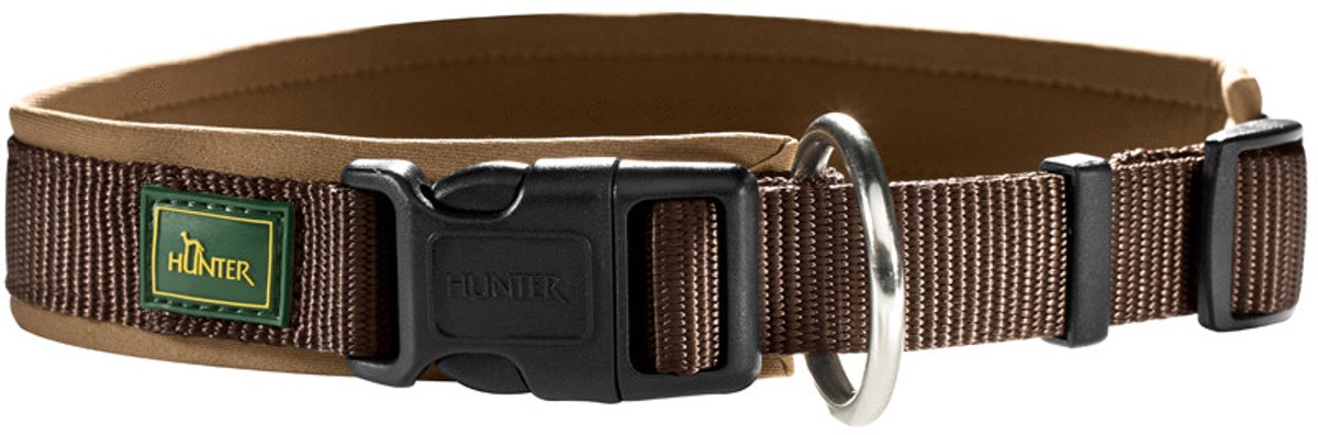 Hunter click collar vario plus marrón caramelo - collar para perros - s m 35-40x2.0 cm