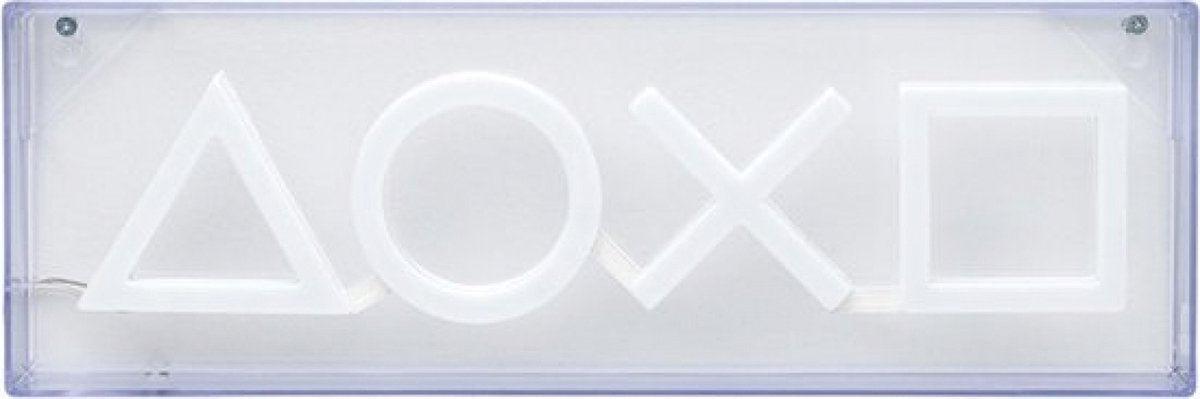 Paladone Playstation Icons Luz de neón LED – Letrero luminoso independiente o montable en pared con licencia oficial – Accesorios de sala de juegos y decoración para jugadores –