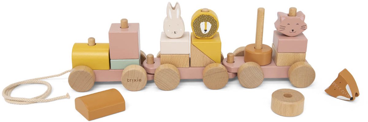 Trixie tren de animales de madera sra. gato – 18m+ – Madera FSC - bonito como regalo de cumpleaños