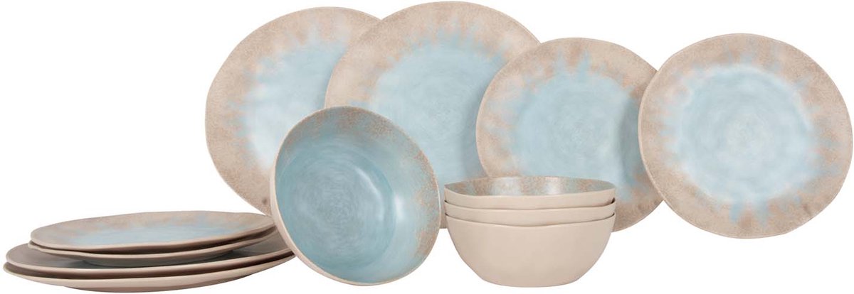 Stoviglie Gimex linea stone - beige - 12 pezzi