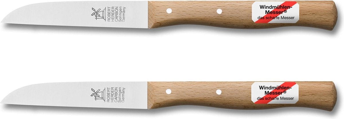 Robert herder molenmes – schilmesje – recht lemmet 85 mm – rvs – heft beukenhout – 2 stuks