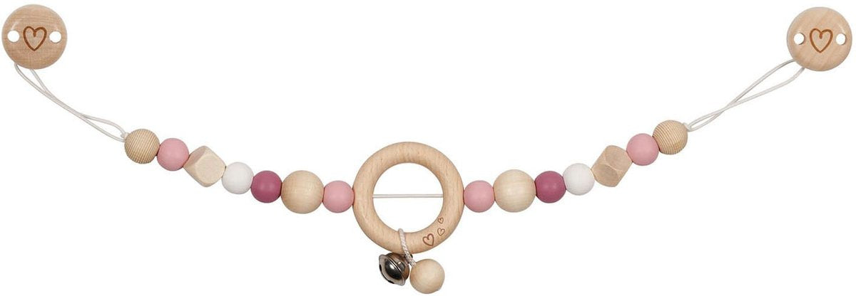Collar de cochecito de madera Goki Color rosa con clips