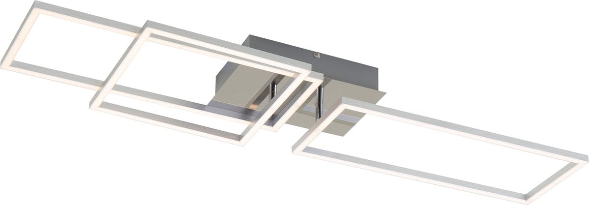 Cornice Briloner - lampada da soffitto - dimmerabile a gradini - inclinabile - luce bianca calda - lampada da soffitto con funzione memory - argento - 92,8 x 26 x 9,6 cm