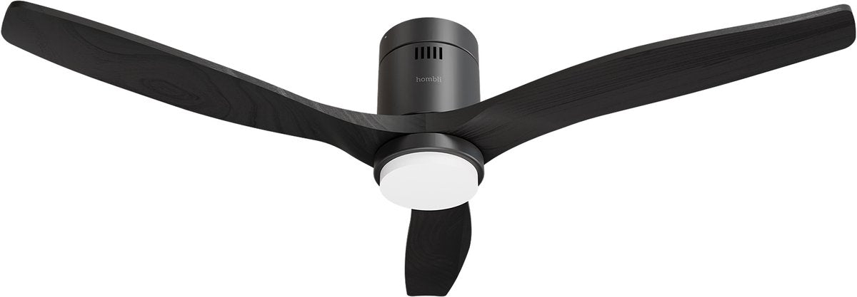 Ventilatore da soffitto intelligente Hombli con illuminazione - ø132 cm - incl. telecomando - legno nero nero