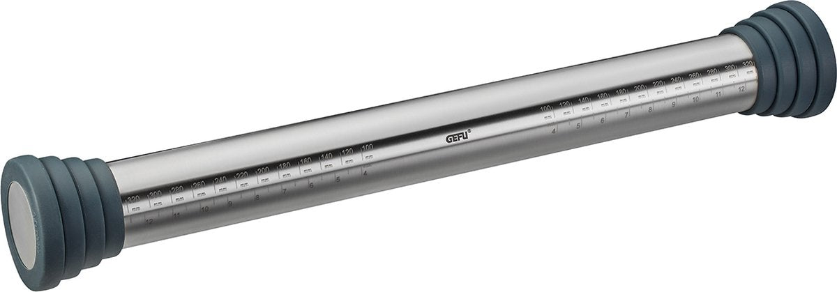 Gefu rego deegroller – verstelbare deegdikte – rvs – inclusief siliconen ringen – 40 cm