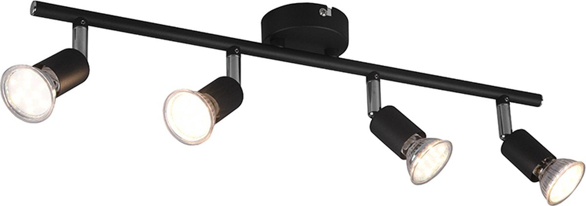 Rl live your light reality paris - spot - zwart mat - excl. 4x gu10 3 w - plafondbevestiging