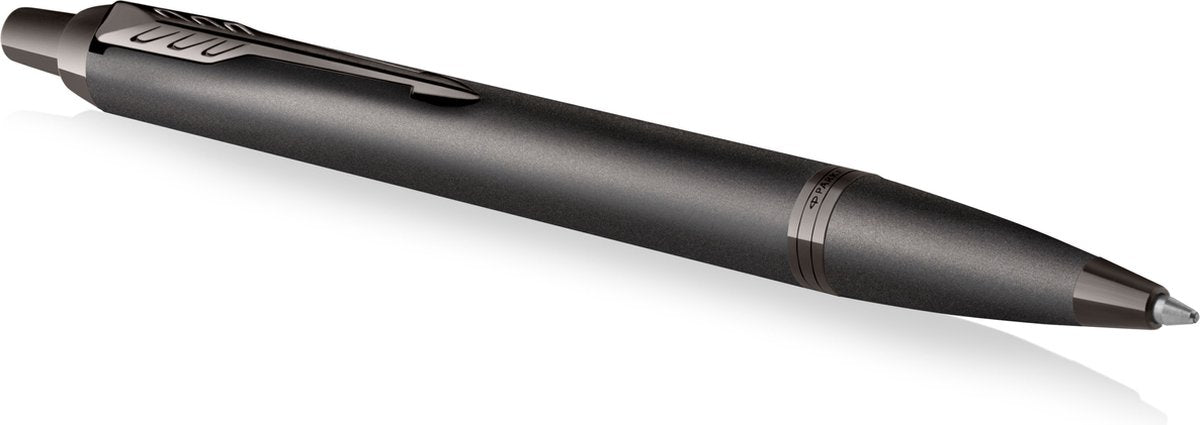 Penna a sfera Parker im monocromatica | inchiostro blu | finitura e dettagli canna di fucile | punto medio | confezione regalo