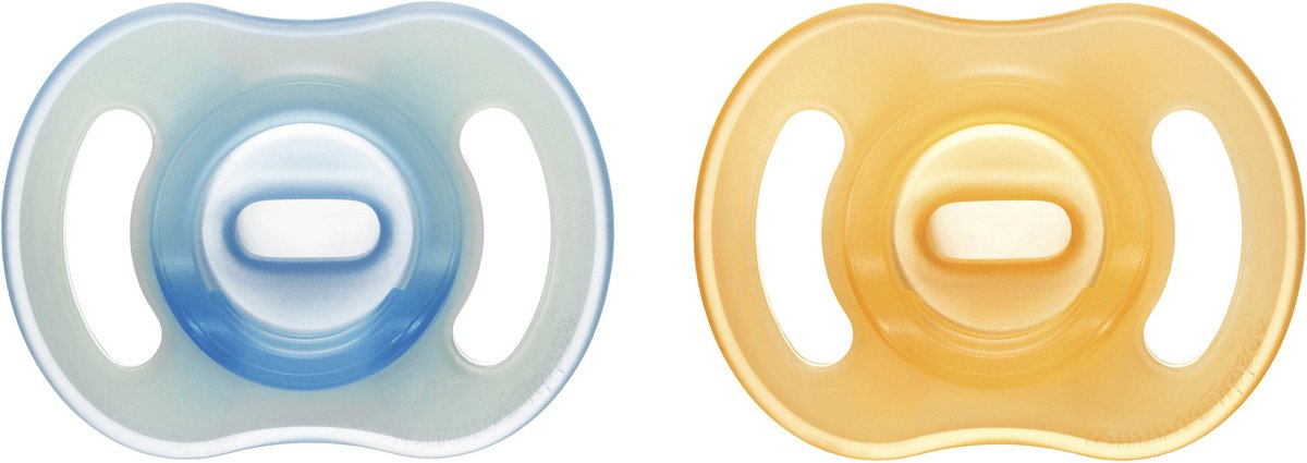 Succhietti notturni ultraleggeri Tommee Tippee Stayput - 6-18 mesi - set da 2 - ciuccio monopezzo che si illumina al buio