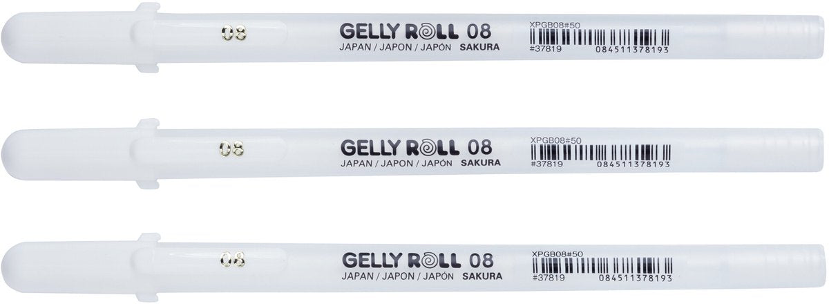 Sakura • penna gel gelly roll 08 bianca 3 pezzi