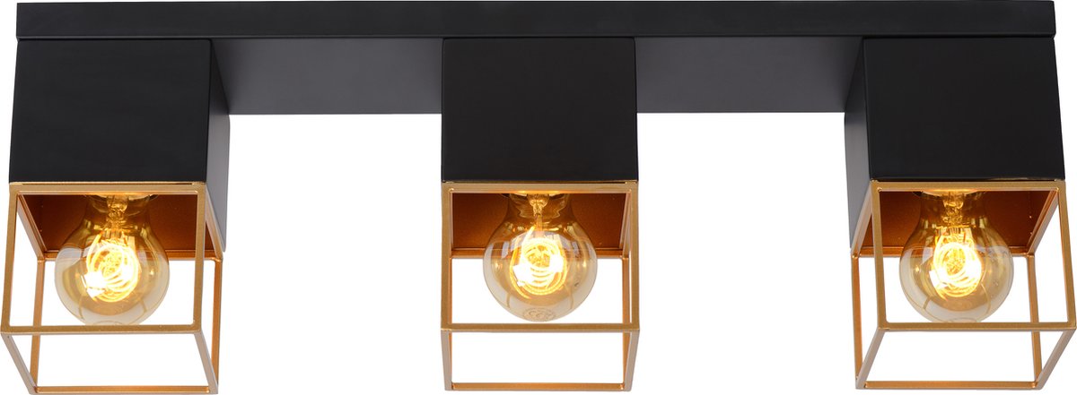 Lucide rixt - lampada da soffitto (lampada da soffitto) - 3xe27 - nero