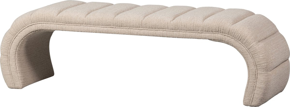 Banco de tráfico de madera - tela - natural - 47x163x51