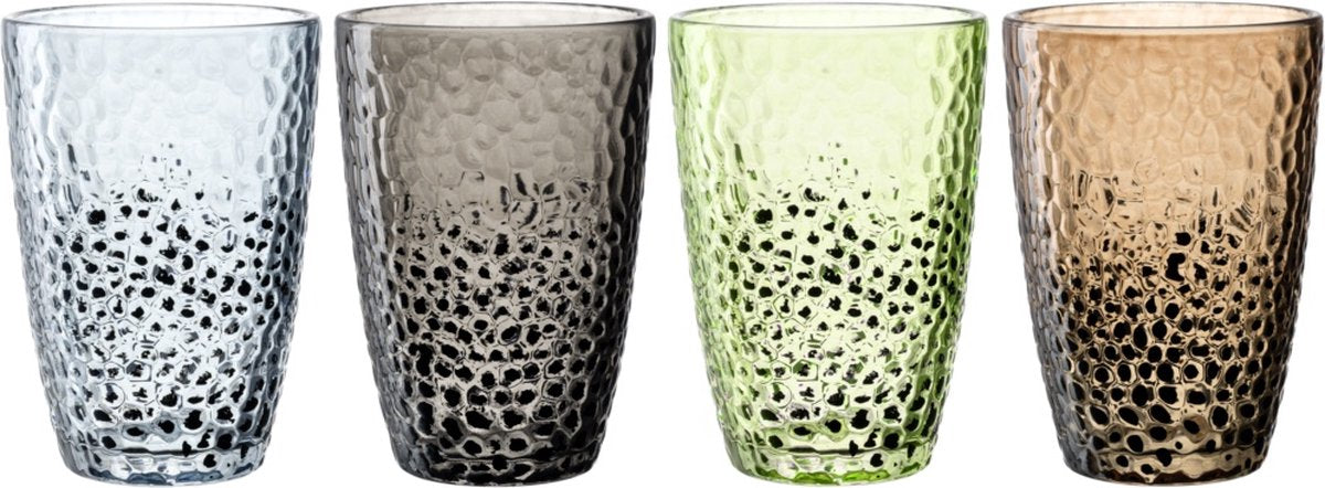 Bicchiere long drink Leonardo Matera 340ml assortiti - set 4