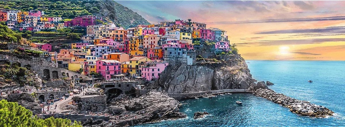 Trefl puzzel 500 stukjes - vernazza zonsondergang italië panorama.